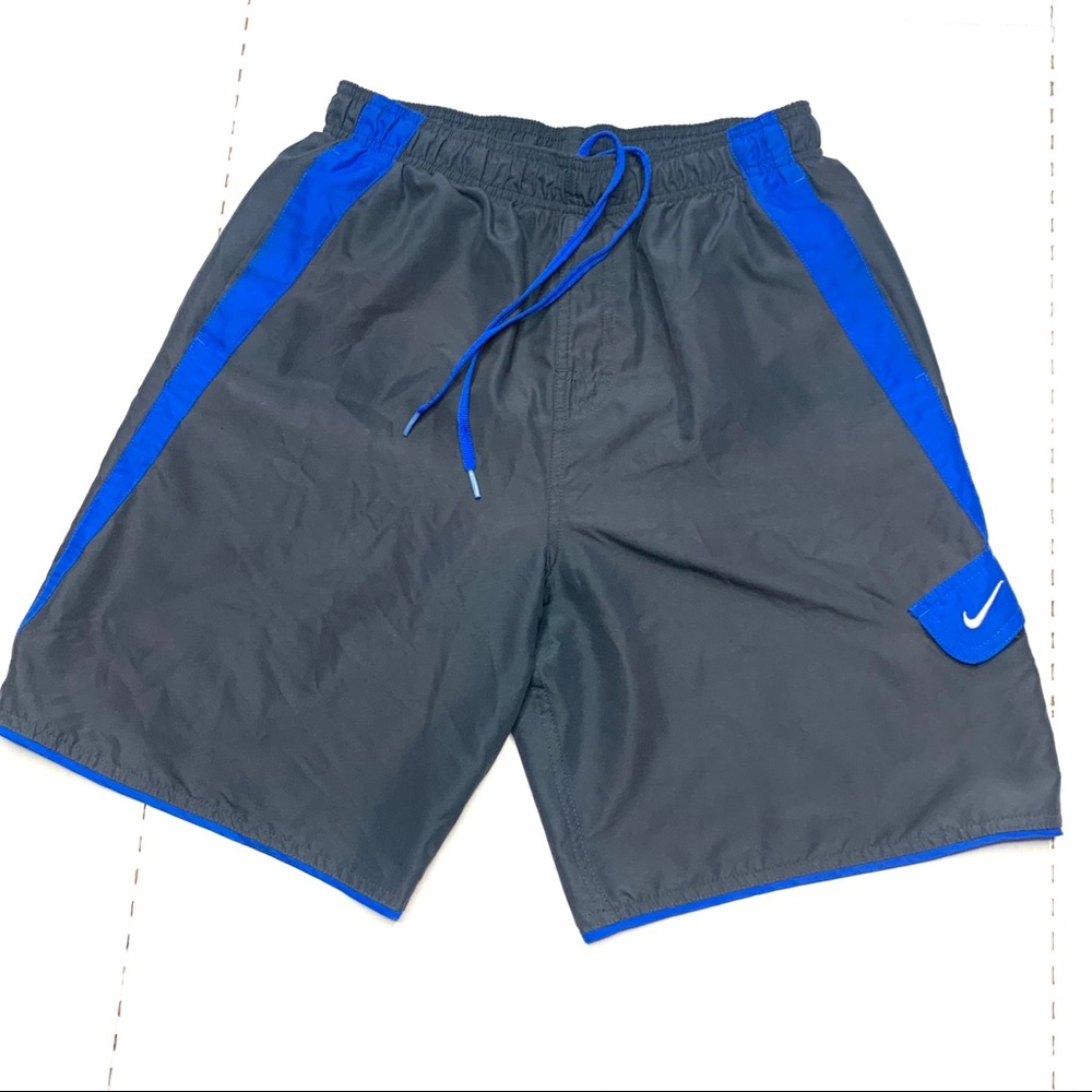 Nike Grey/Blue Swim Trunks Size Medium